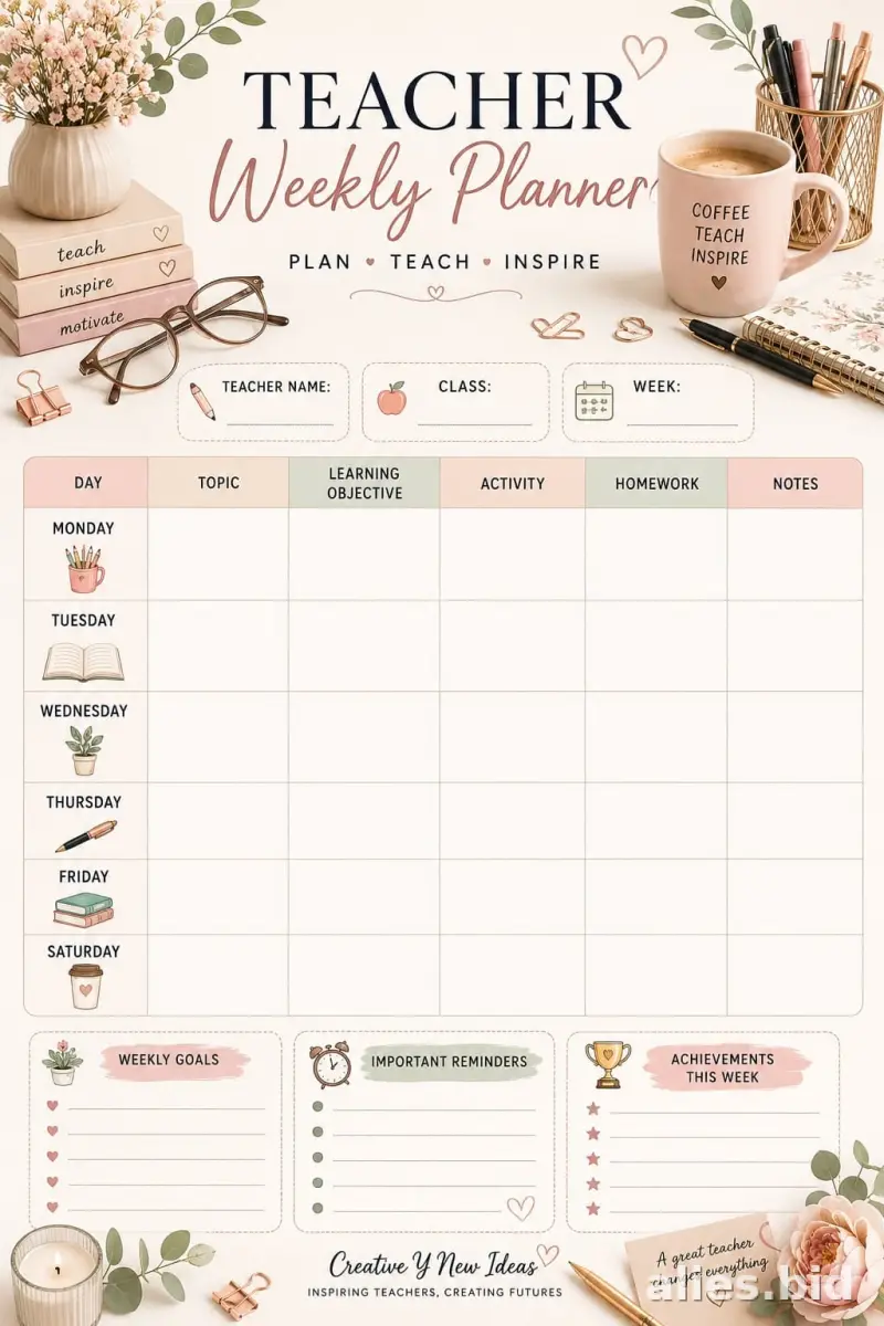 Free Printable Classroom Planner Template Free Worksheet #23
