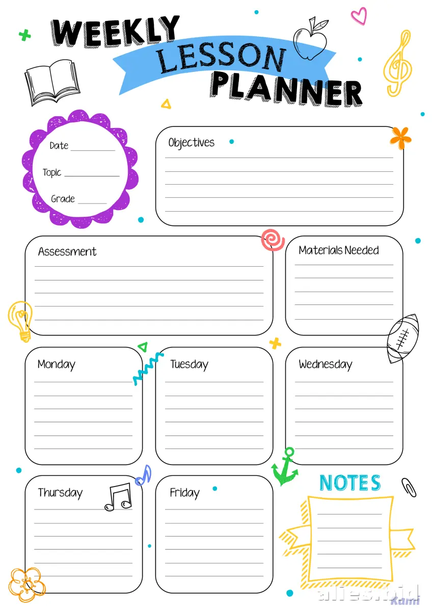 Free Printable Classroom Planner Template Free Worksheet #2