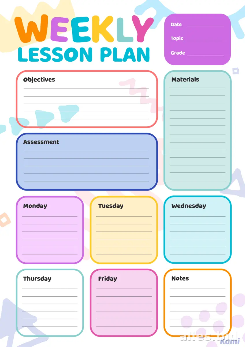 Free Printable Classroom Planner Template Free Worksheet #3