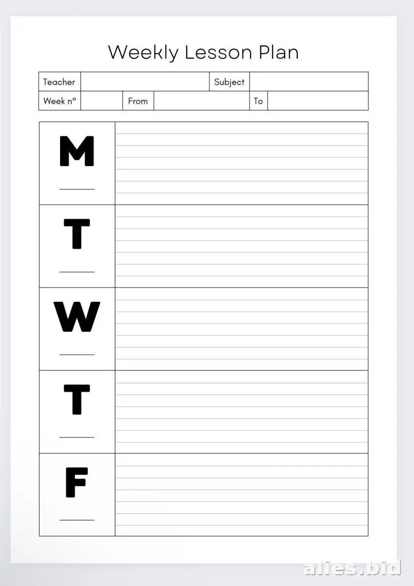 Free Printable Classroom Planner Template Free Worksheet #8