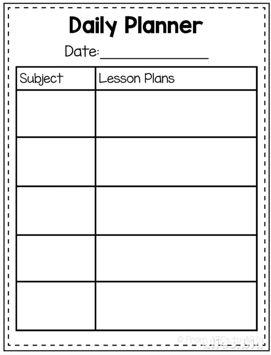 Free Printable Classroom Planner Template Free Worksheet #14