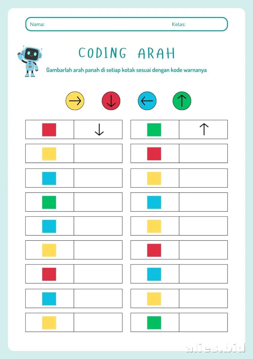 Free Printable Coding Worksheet For Kids Free #13
