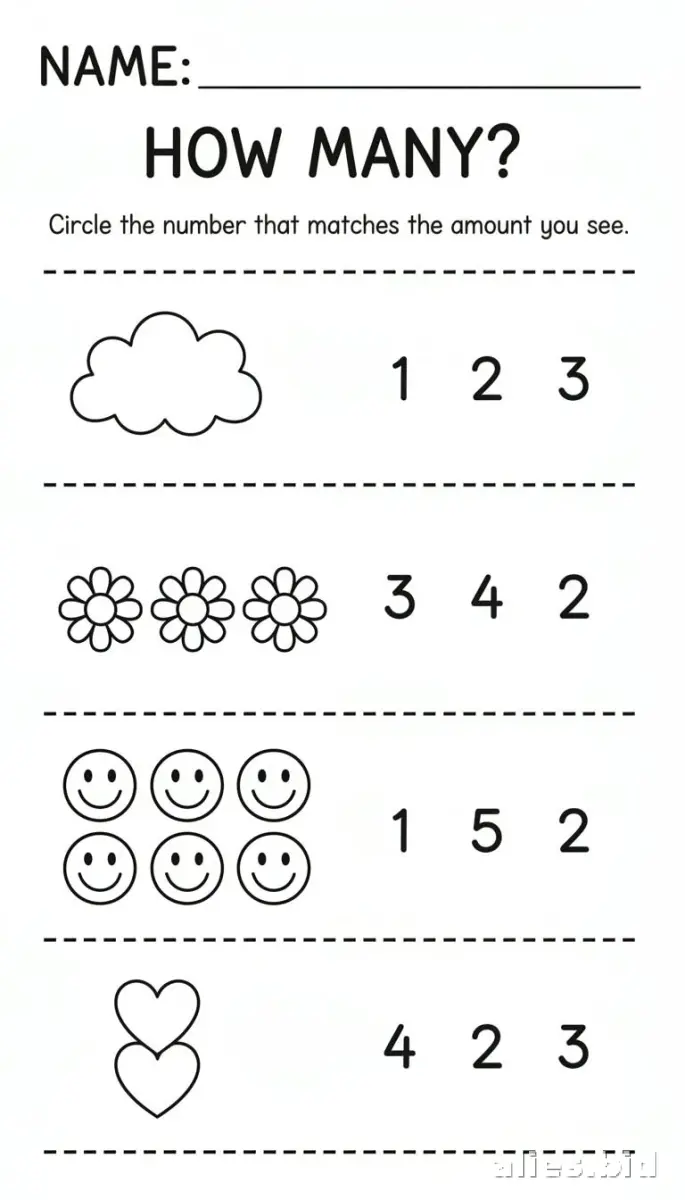 Counting Activity Sheets: Worksheets for Early Learners