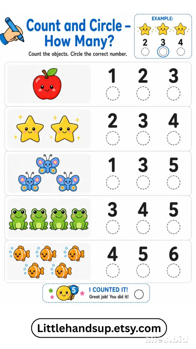Counting Worksheets For Preschool Printable #10