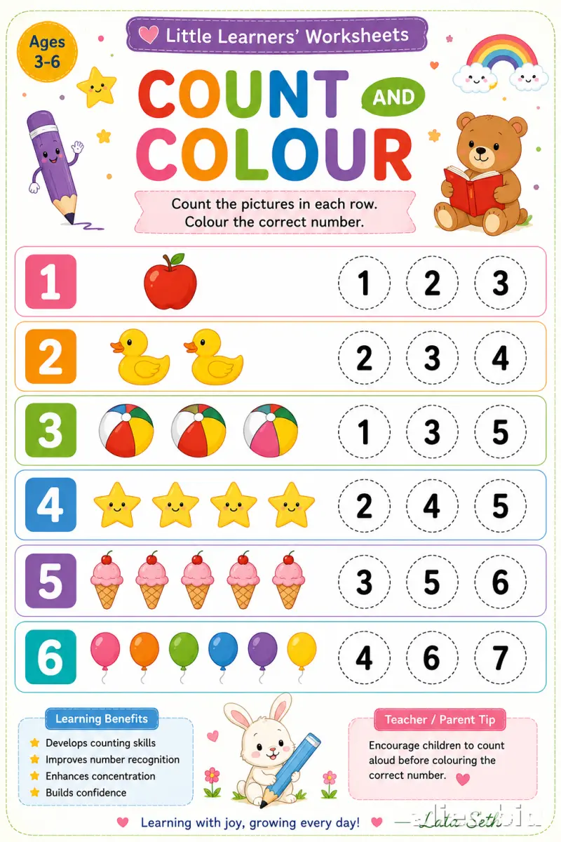 Counting Worksheets For Preschool Printable #8