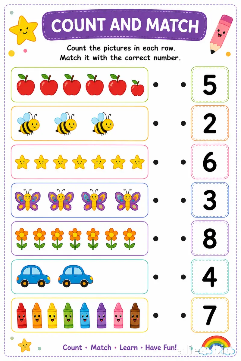 Counting Worksheets For Preschool Printable #14