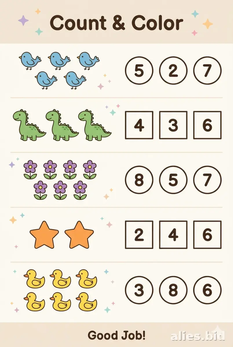 Counting Worksheets For Preschool Printable #3