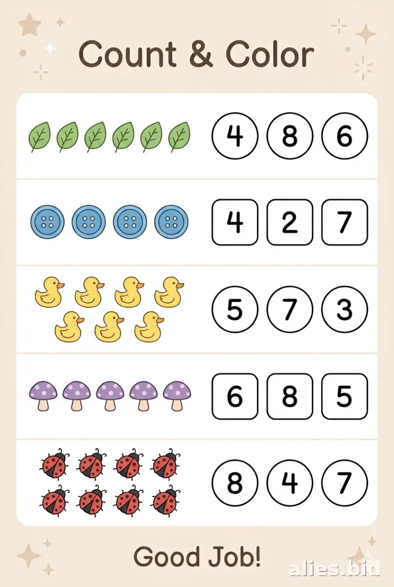 Counting Worksheets For Preschool Printable #4