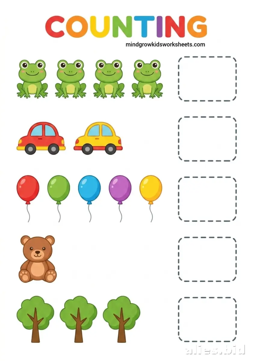 Counting Worksheets For Preschool Printable #5