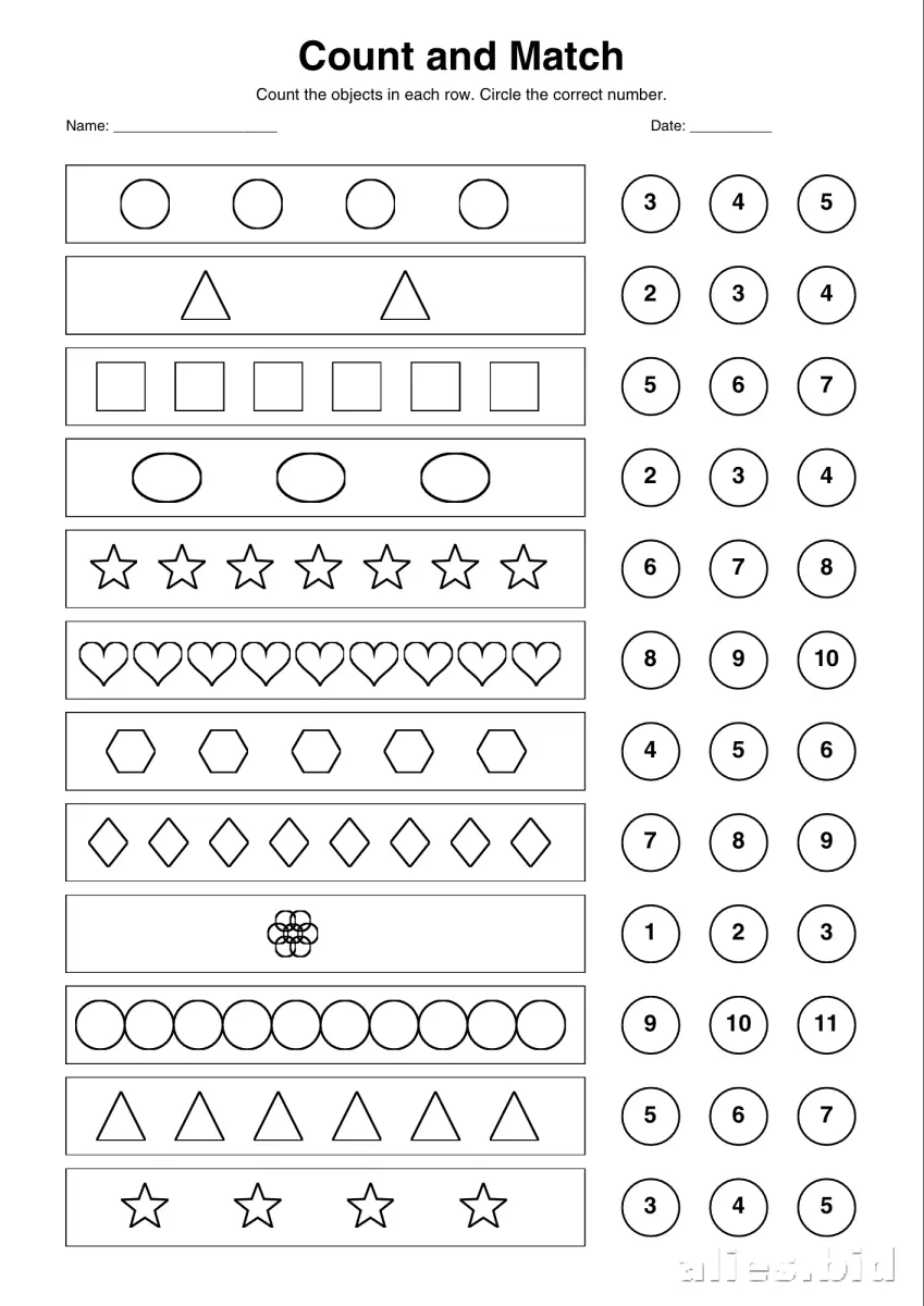 Counting Worksheets For Preschool Printable #15