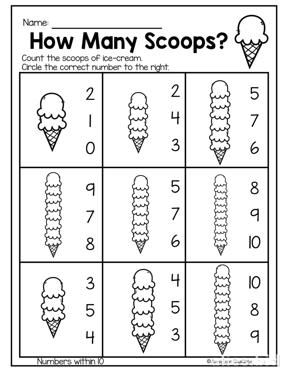 Counting Worksheets For Preschool Printable #18