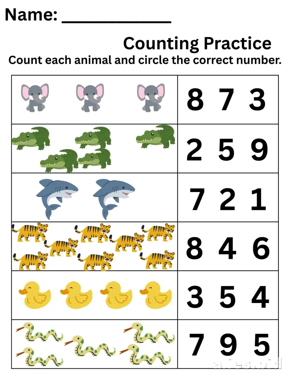 Counting Worksheets For Preschool Printable #20