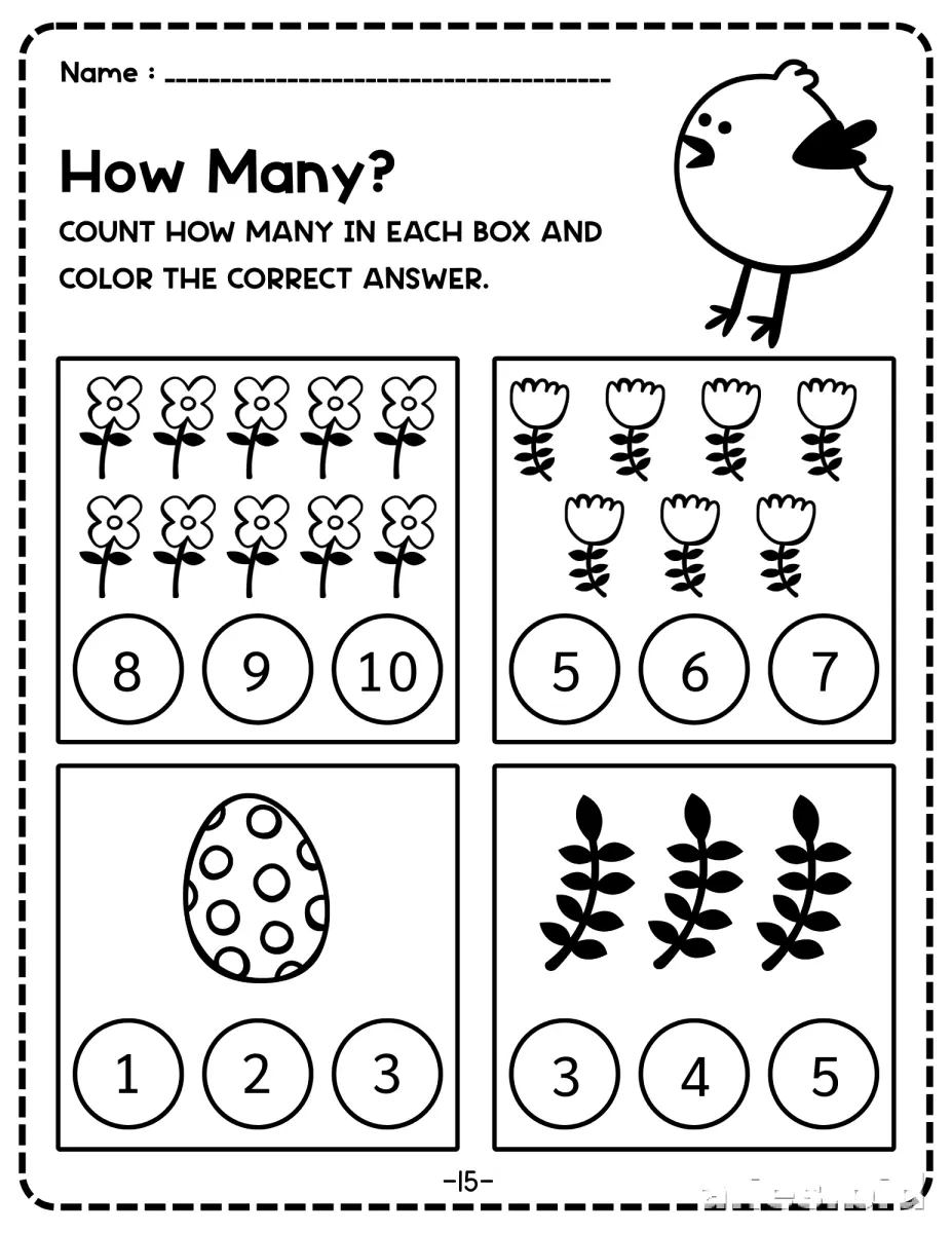 Counting Worksheets For Preschool Printable #22