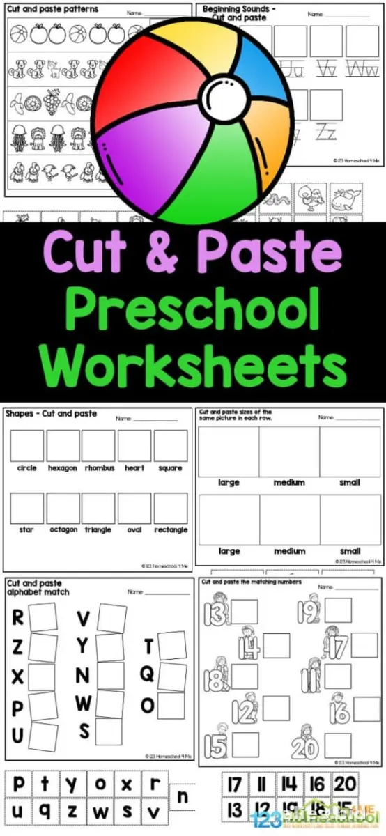 Cut And Paste Worksheets Kindergarten Free Printable #15