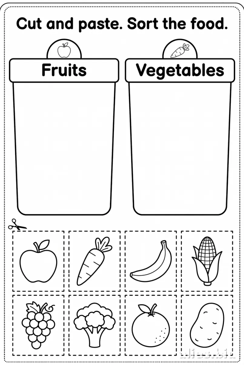 Cut And Paste Worksheets Kindergarten Free Printable #16