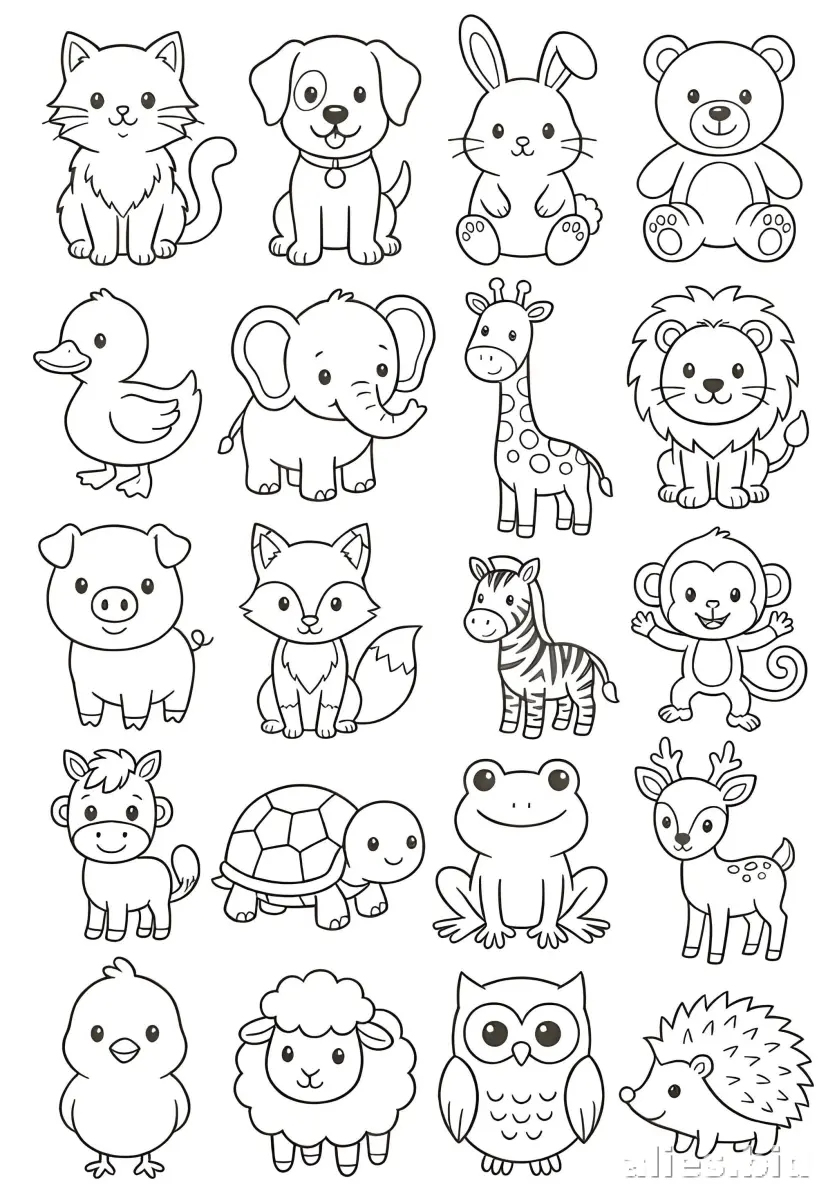 Free Printable Cute Animal Coloring Pages For Kids Worksheet #18