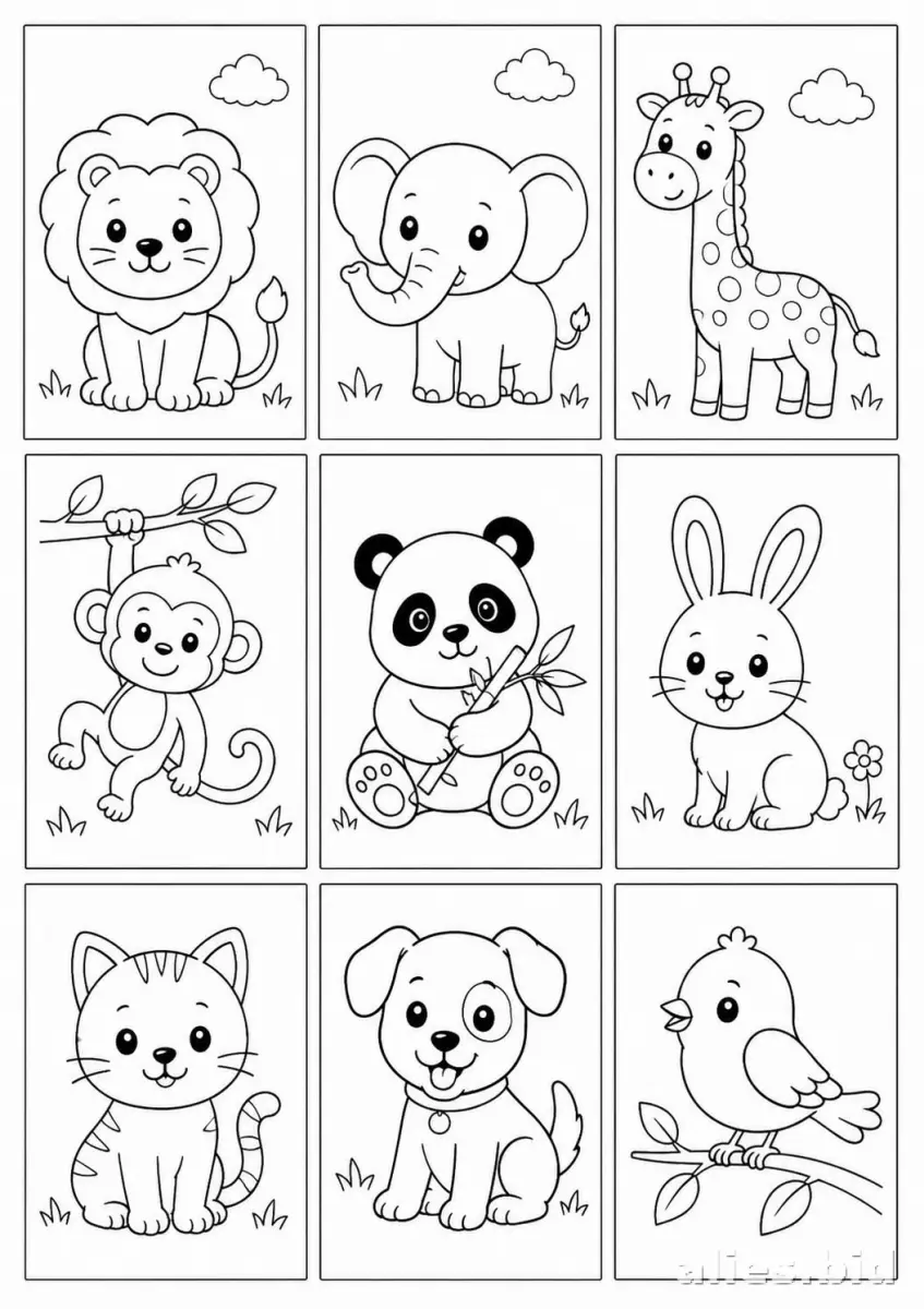 Free Printable Cute Animal Coloring Pages For Kids Worksheet #2