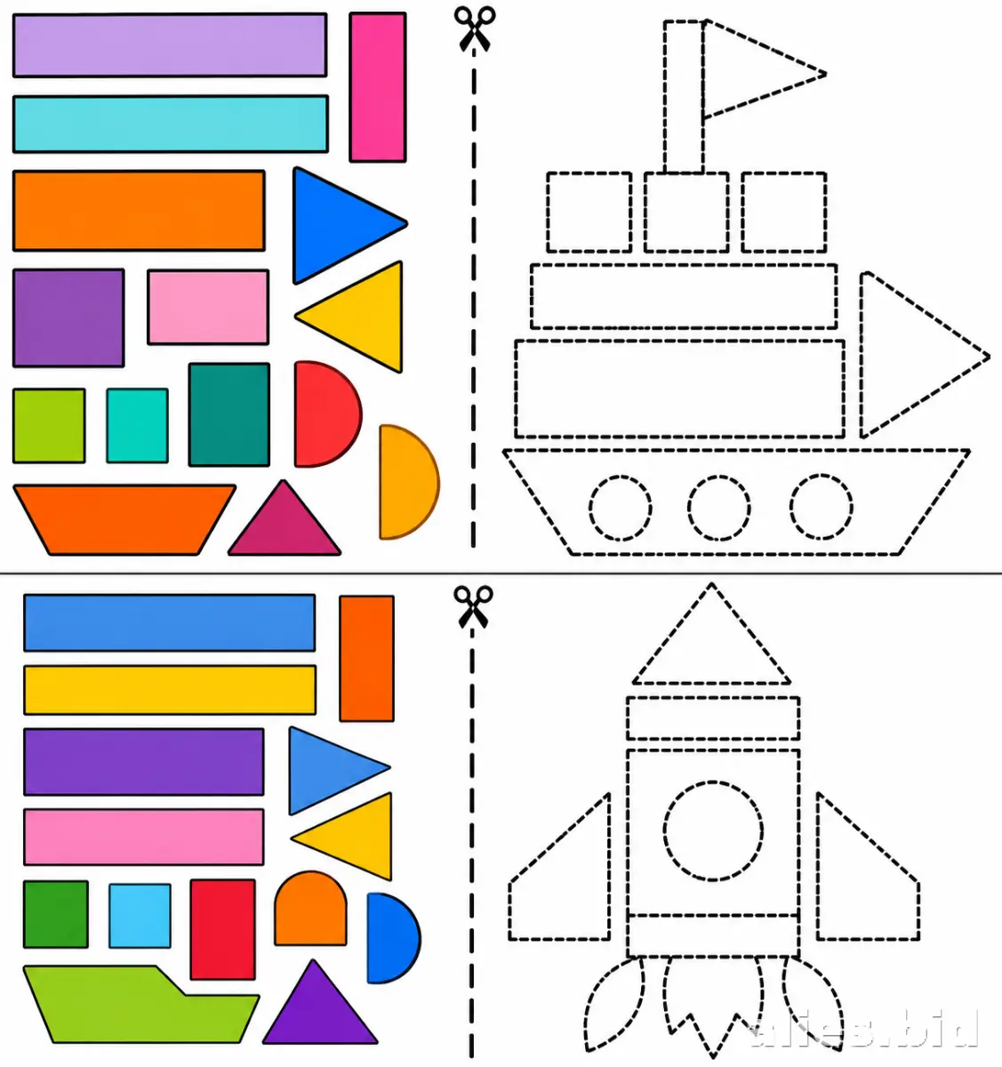 Free Printable Cutting Activity Sheet For Kids Worksheet #3