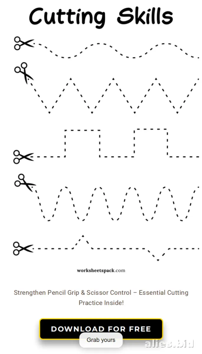 Free Printable Cutting Activity Sheet For Kids Worksheet #9