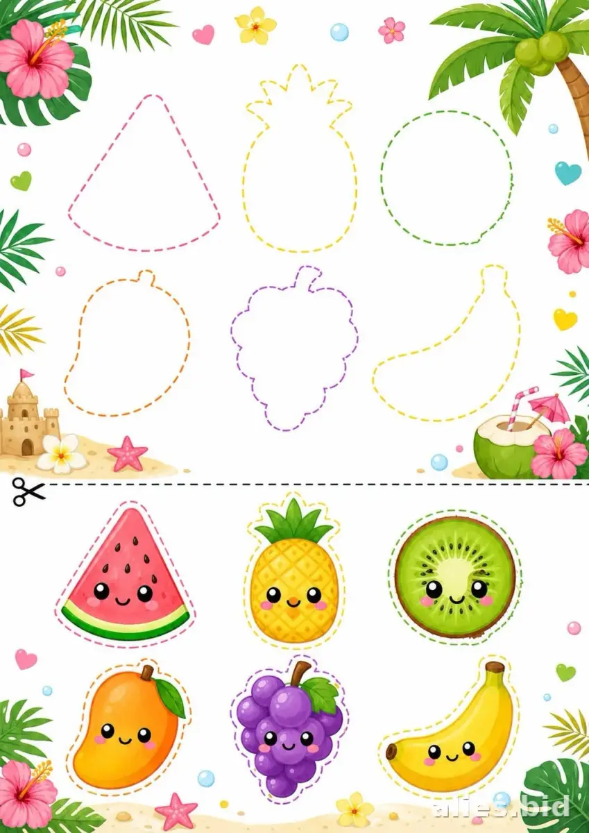 Free Printable Cutting Activity Sheet For Kids Worksheet #2