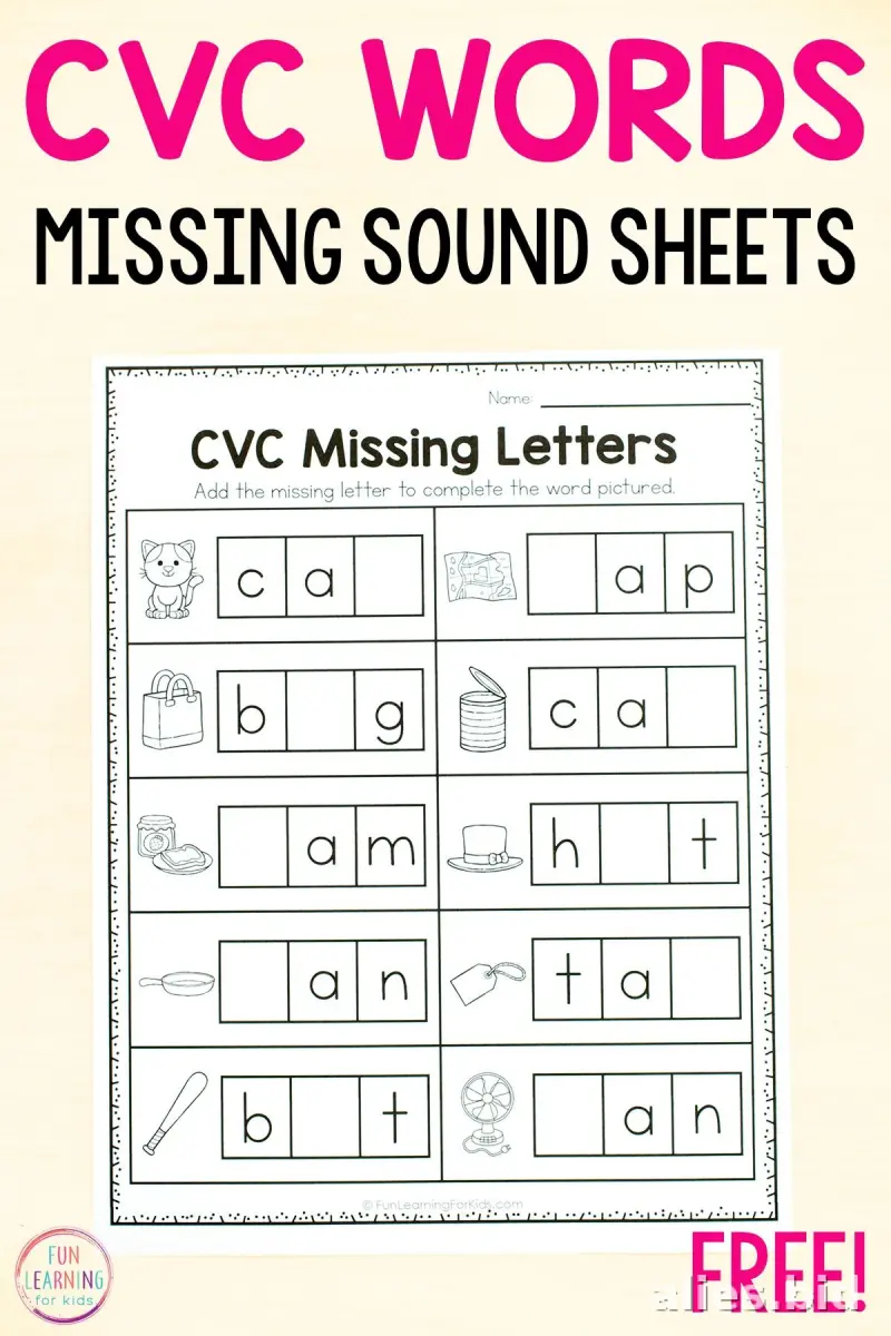 Free Printable CVC Word Worksheets For Kindergarten #9