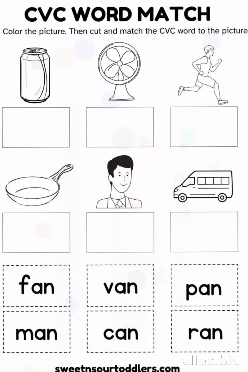 Free Printable CVC Word Worksheets For Kindergarten #11