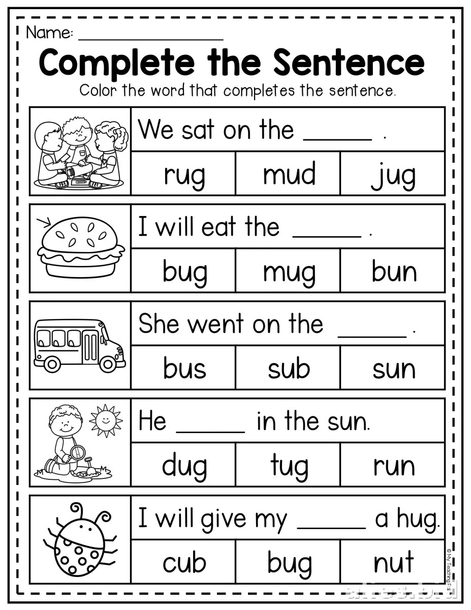 Free Printable CVC Word Worksheets For Kindergarten #5