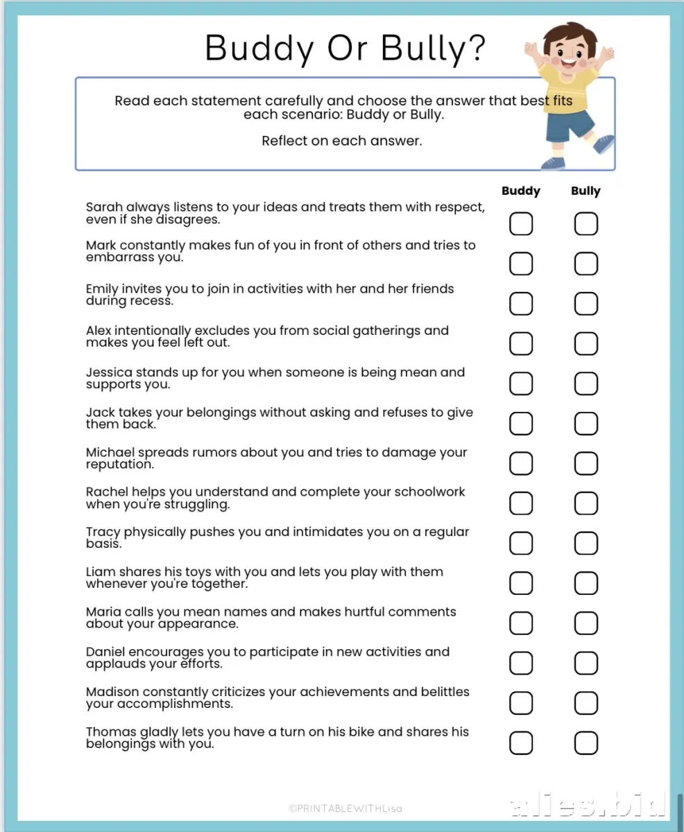 Free Printable Cyberbullying Worksheet Free #5