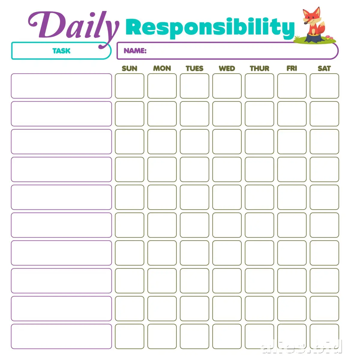 Free Printable Daily Planner Template For Kids Free Worksheet #15