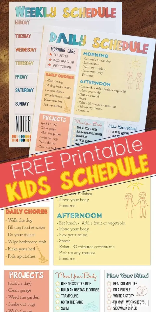Free Printable Daily Planner Template For Kids Free Worksheet #10