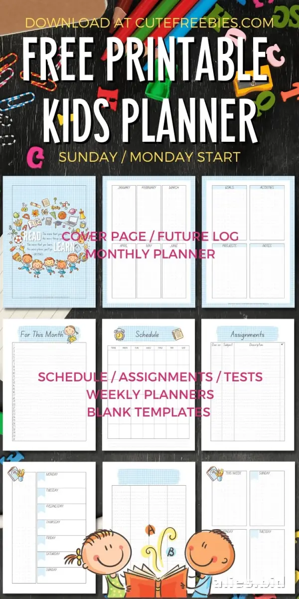 Free Printable Daily Planner Template For Kids Free Worksheet #22