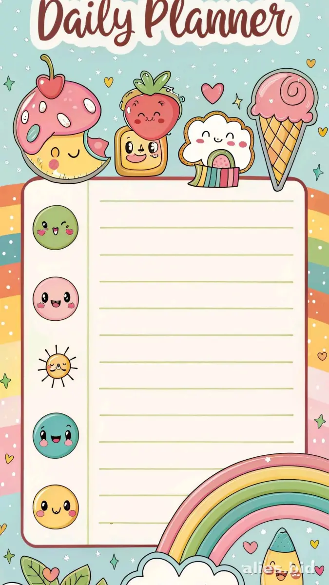 Free Printable Daily Planner Template For Kids Free Worksheet #2