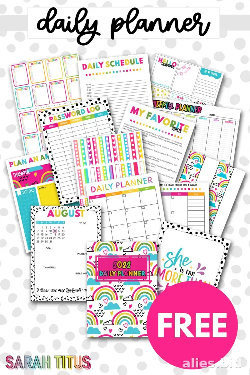 Free Printable Daily Planner Template For Kids Free Worksheet #14