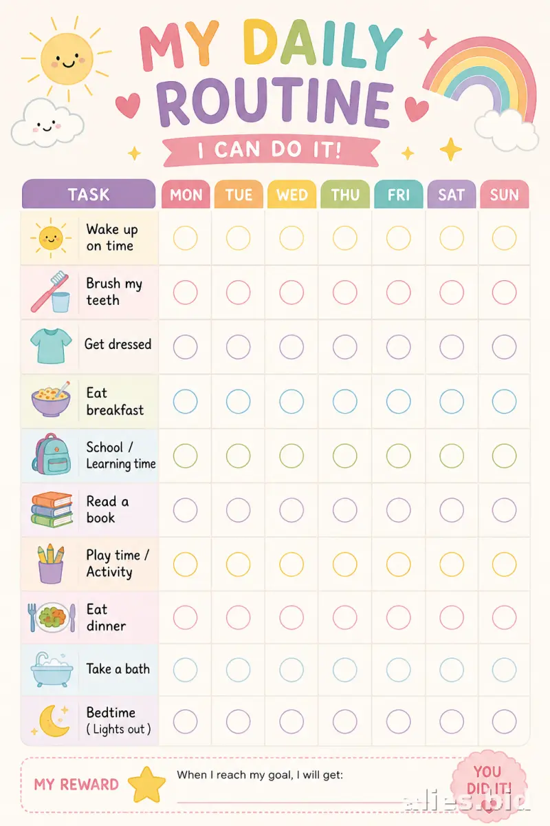Free Printable Daily Planner Template For Kids Free Worksheet #19