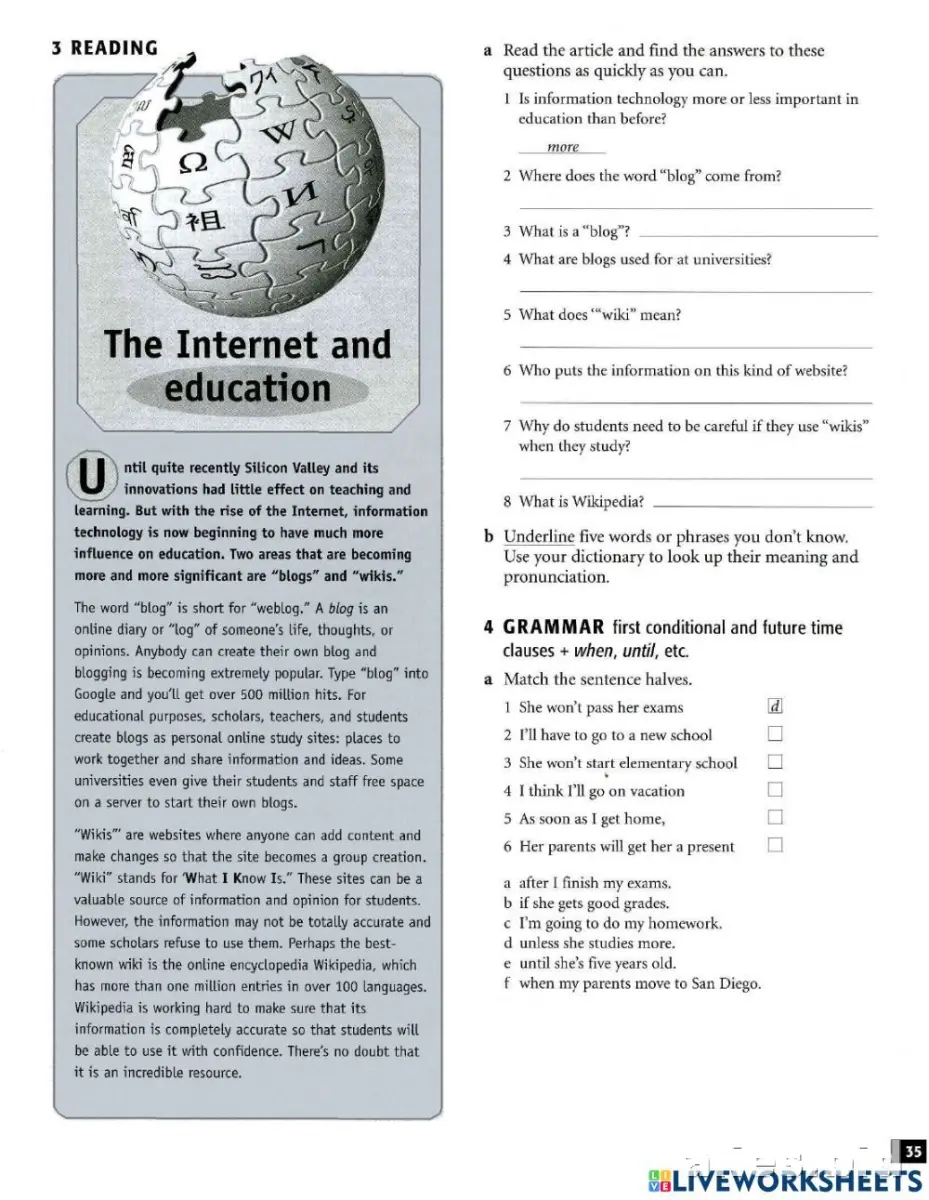 Digital Literacy Worksheets: Empowering Students in the Digital Age