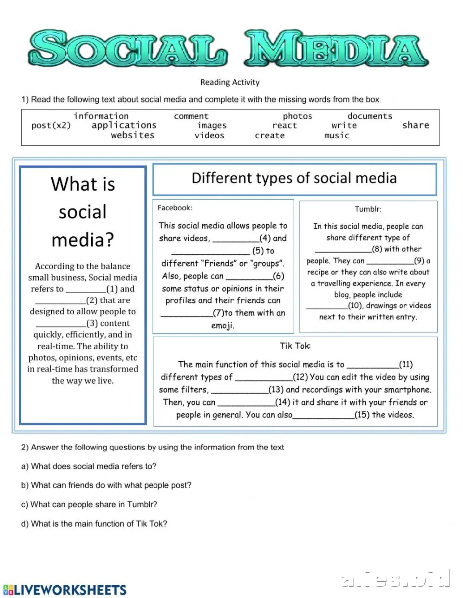 Free Printable Digital Literacy Worksheet Free #8