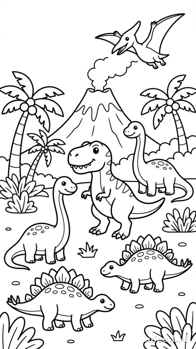 Dinosaur Coloring Pages Printable Free Worksheet #4