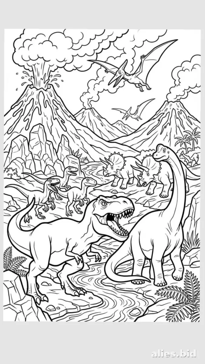 Dinosaur Coloring Pages Printable Free Worksheet #8