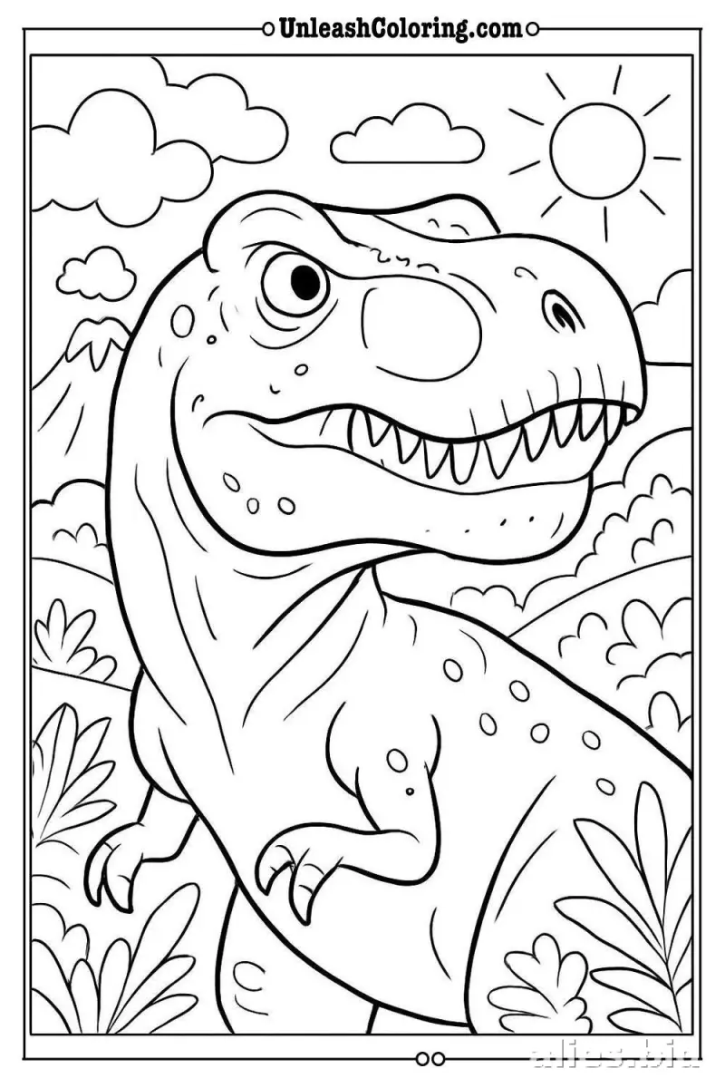 Dinosaur Coloring Pages and Worksheets for Kids