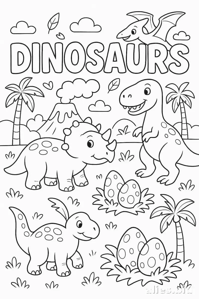 Dinosaur Coloring Pages Printable Free Worksheet #22