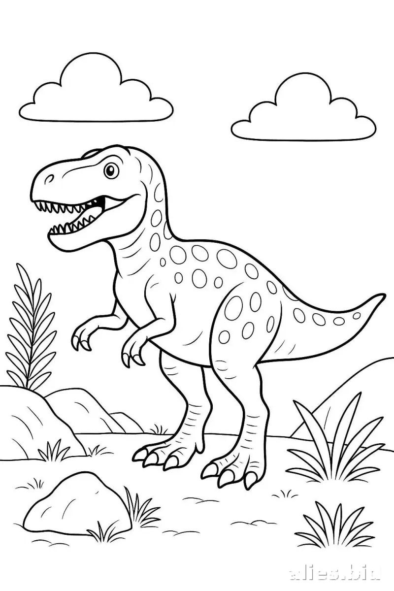 Dinosaur Coloring Pages Printable Free Worksheet #24