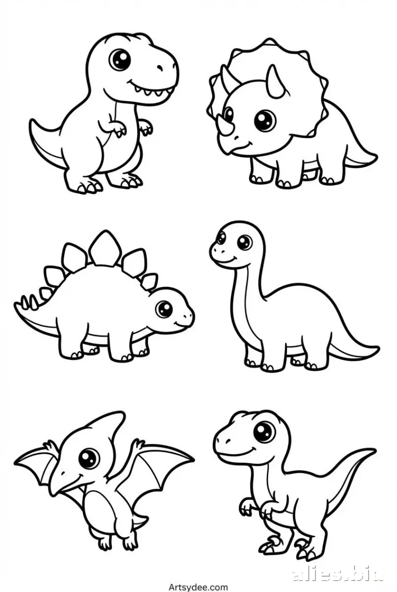 Dinosaur Coloring Pages Printable Free Worksheet #2
