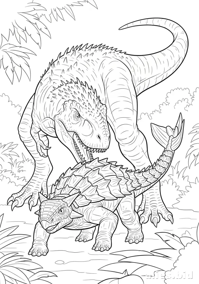 Dinosaur Coloring Pages Printable Free Worksheet #13