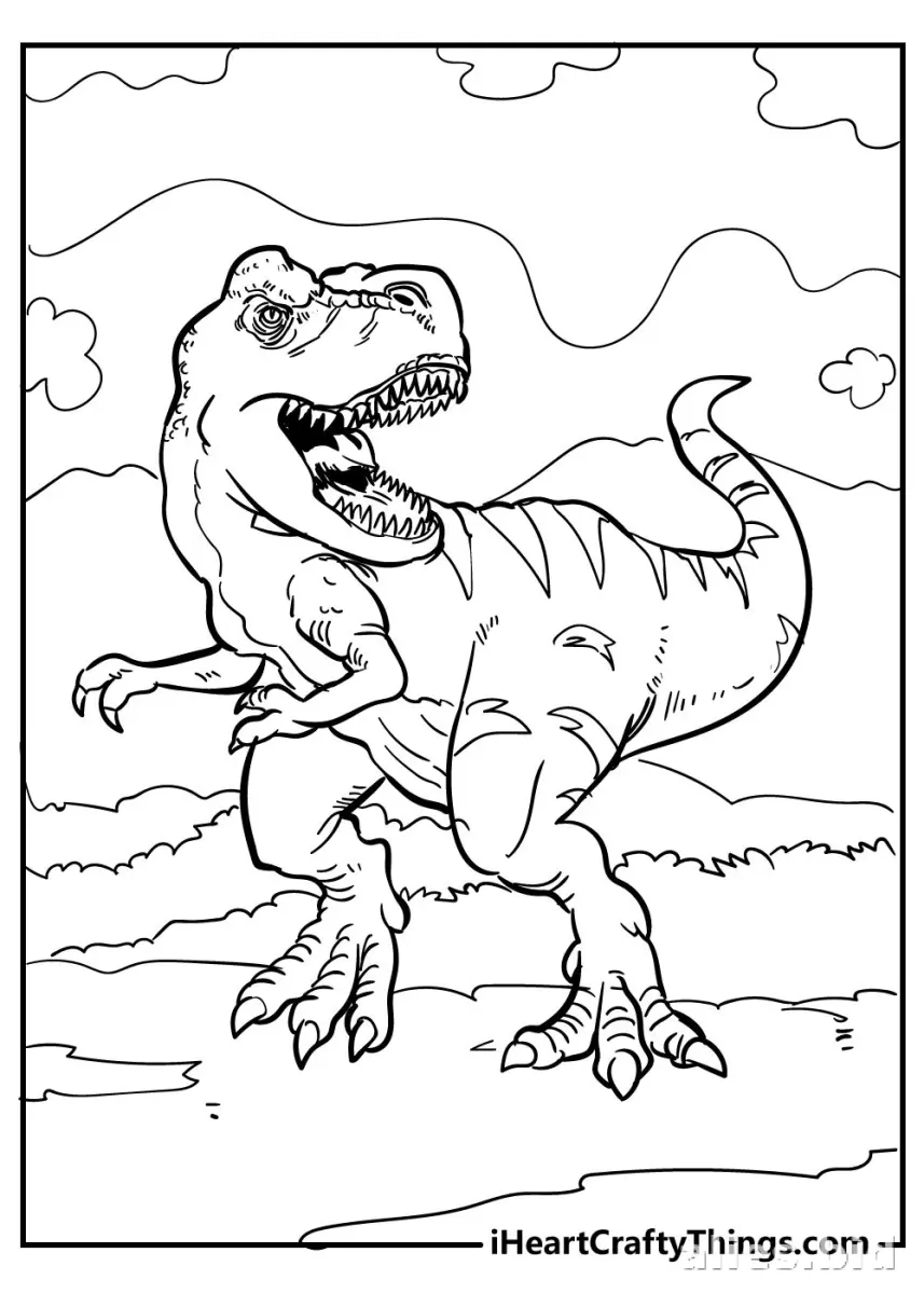 Dinosaur Coloring Pages Printable Free Worksheet #15