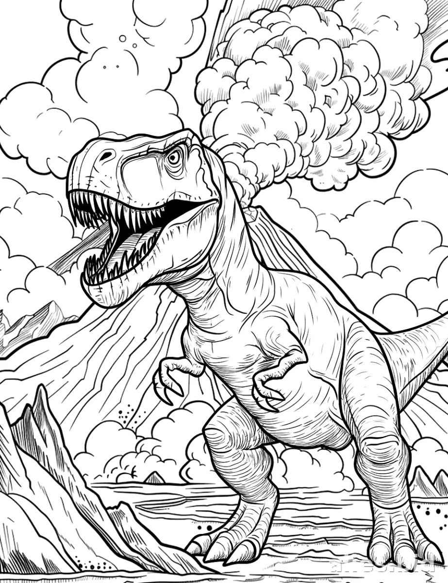 Dinosaur Coloring Pages Printable Free Worksheet #23