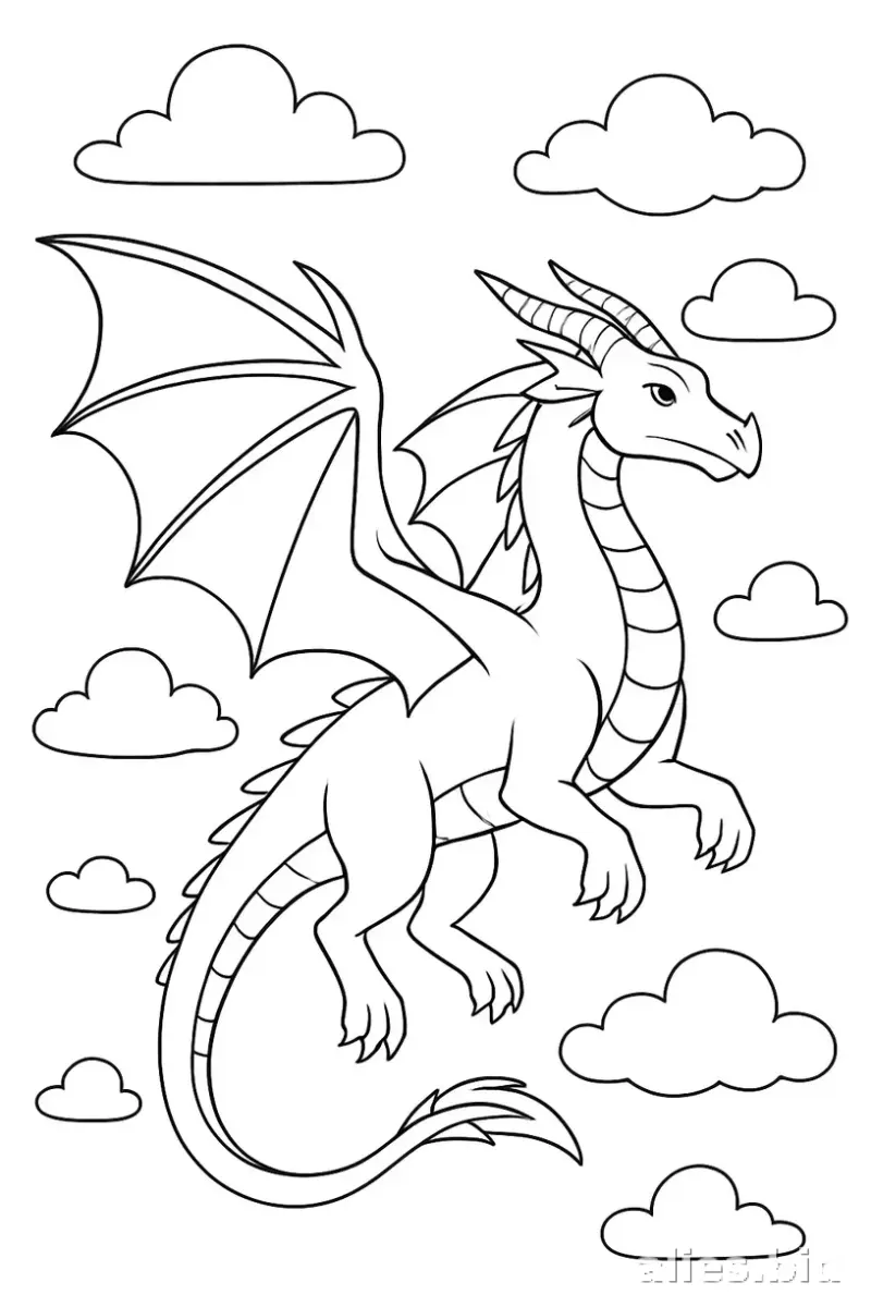 Free Printable Dragon Coloring Pages For Kids Free Worksheet #10