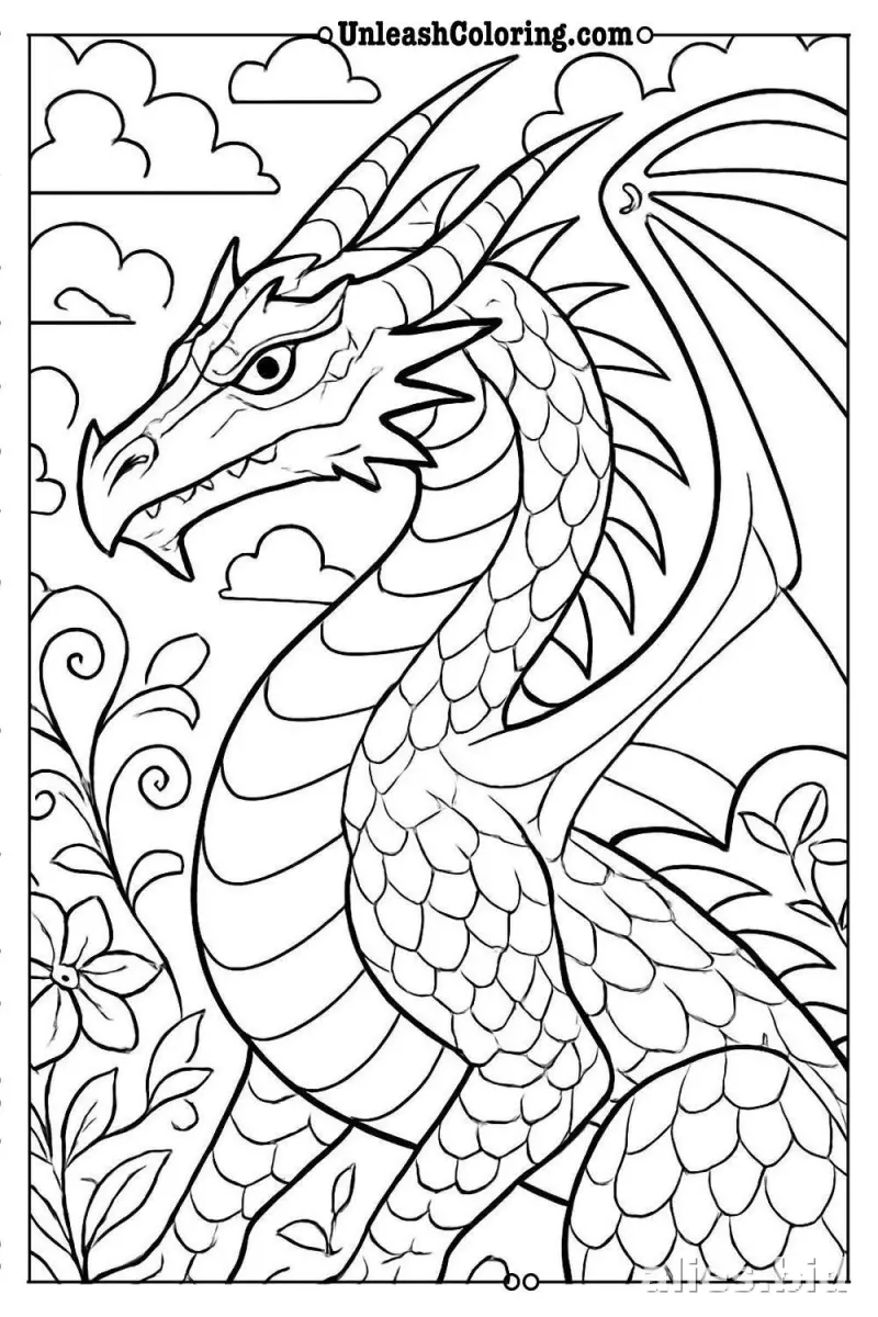 Free Printable Dragon Coloring Pages For Kids Free Worksheet #22