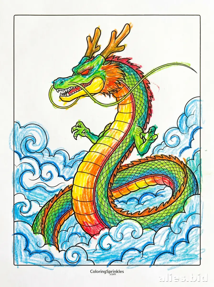 Free Printable Dragon Coloring Pages For Kids Free Worksheet #19