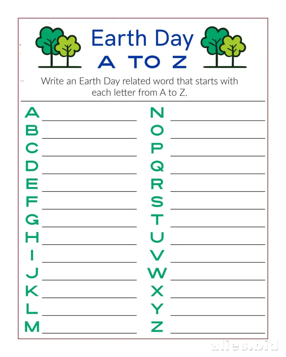 Free Printable Earth Day Worksheet For Kids Free #9