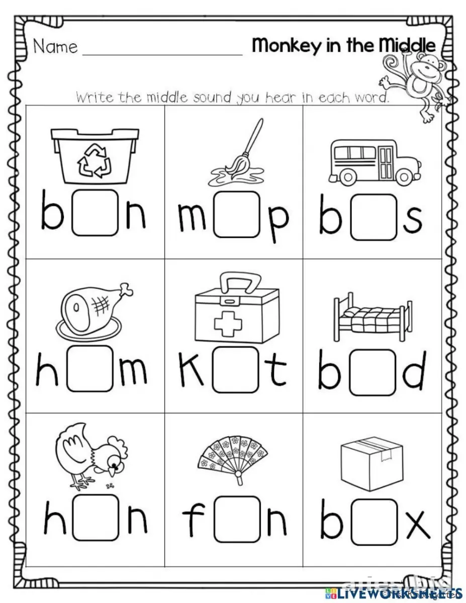 Ending Sounds Worksheet Printable #4